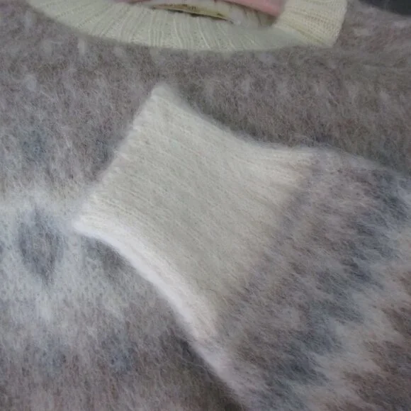 Icelandic by Ge-ka  Fair Isle Vintage Wool Crew Neck Sweater XL Made in England - Picture 7 of 7